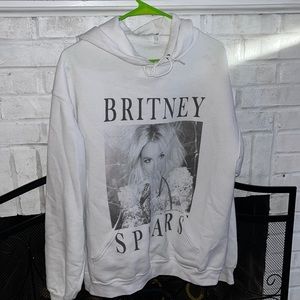 Size Large White Britney Spears Hooded Sweatshirt